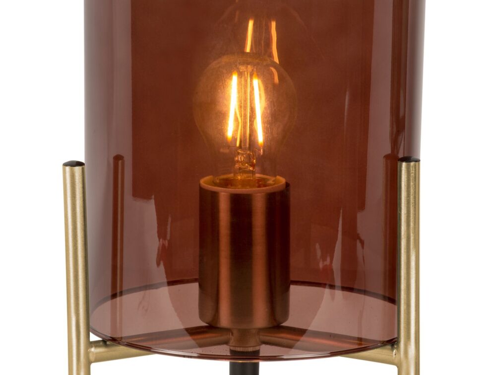 Table lamp Glass Bell chocolate brown detail