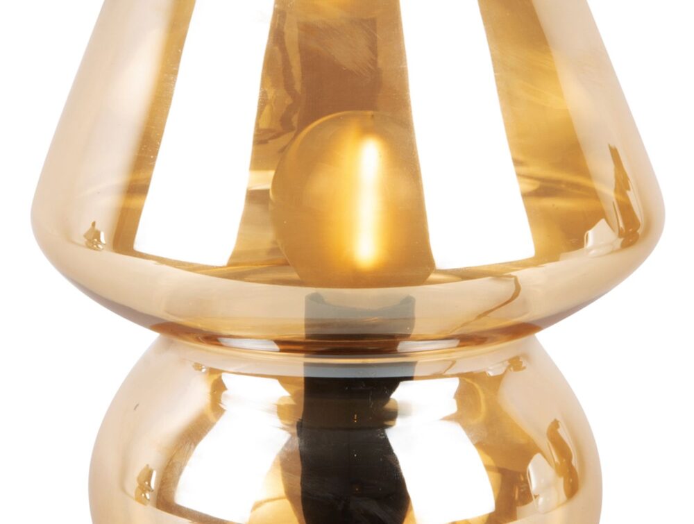Table lamp Glass Vintage amber brown detail