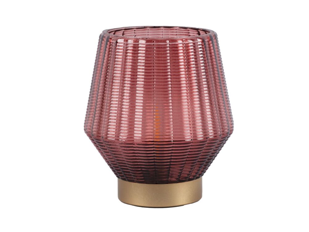 Votive LED Shine cone large glass clay brown