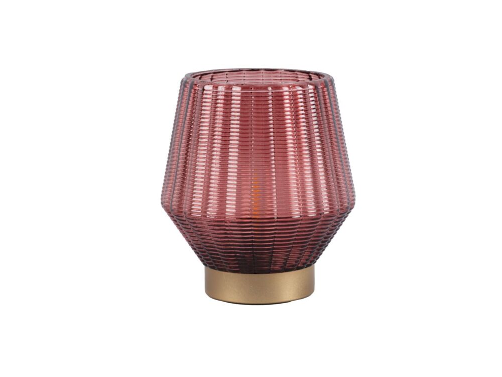 Votive LED Shine cone large glass clay brown small